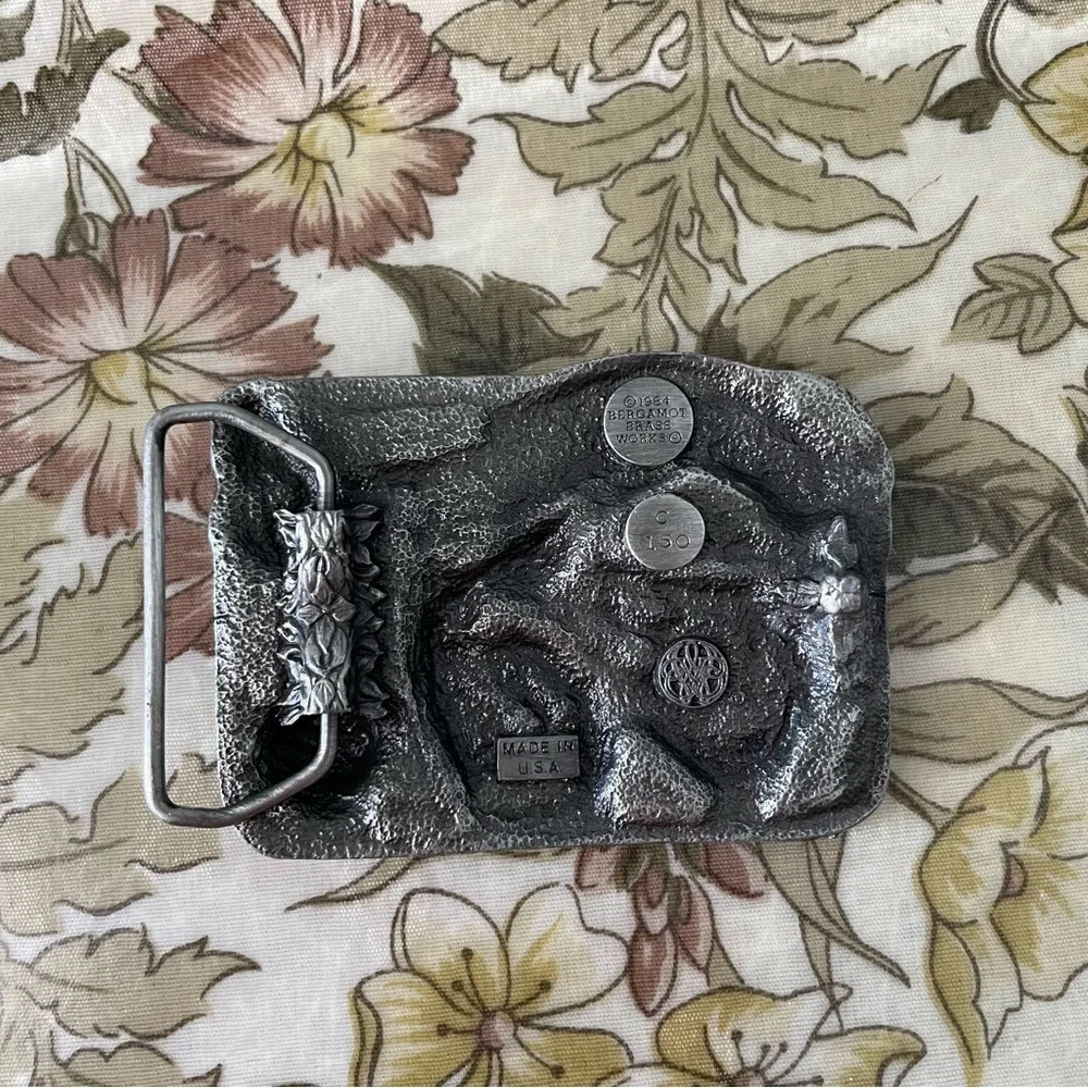 Bergamot Brass Works | Vtg 1984 Nashville Guitar Heavy Duty Metal Belt Buckle